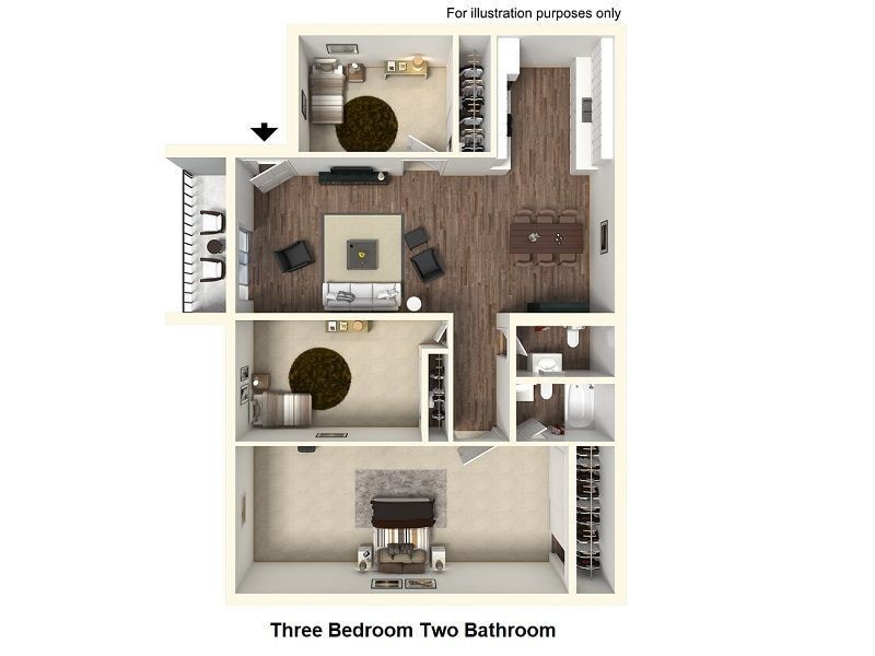 Plan 3 - 3 Bedroom 2 Bathroom