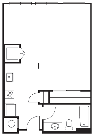 Floor Plan - S05 0 Bed 1 Bath