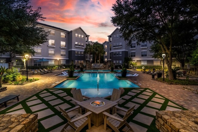 Pool at Dusk - Villas at Hermann Park