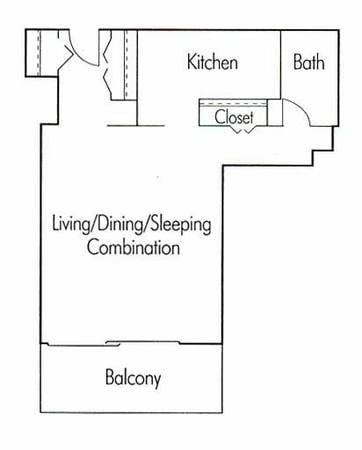 studio floor plan.jpg - Studio One Bath