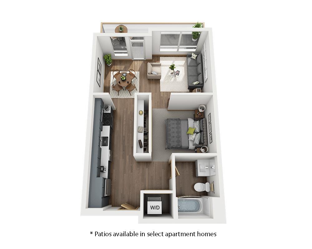 Floor Plan - One Bedroom A1A-CL1