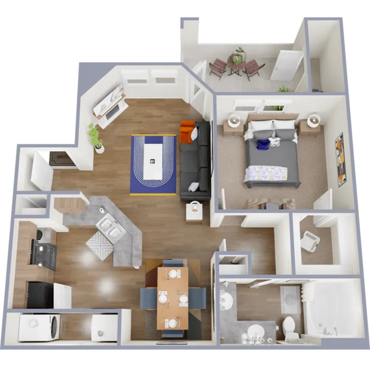 A2 - 731 square foot, one bedroom, one bath apartment - Summit