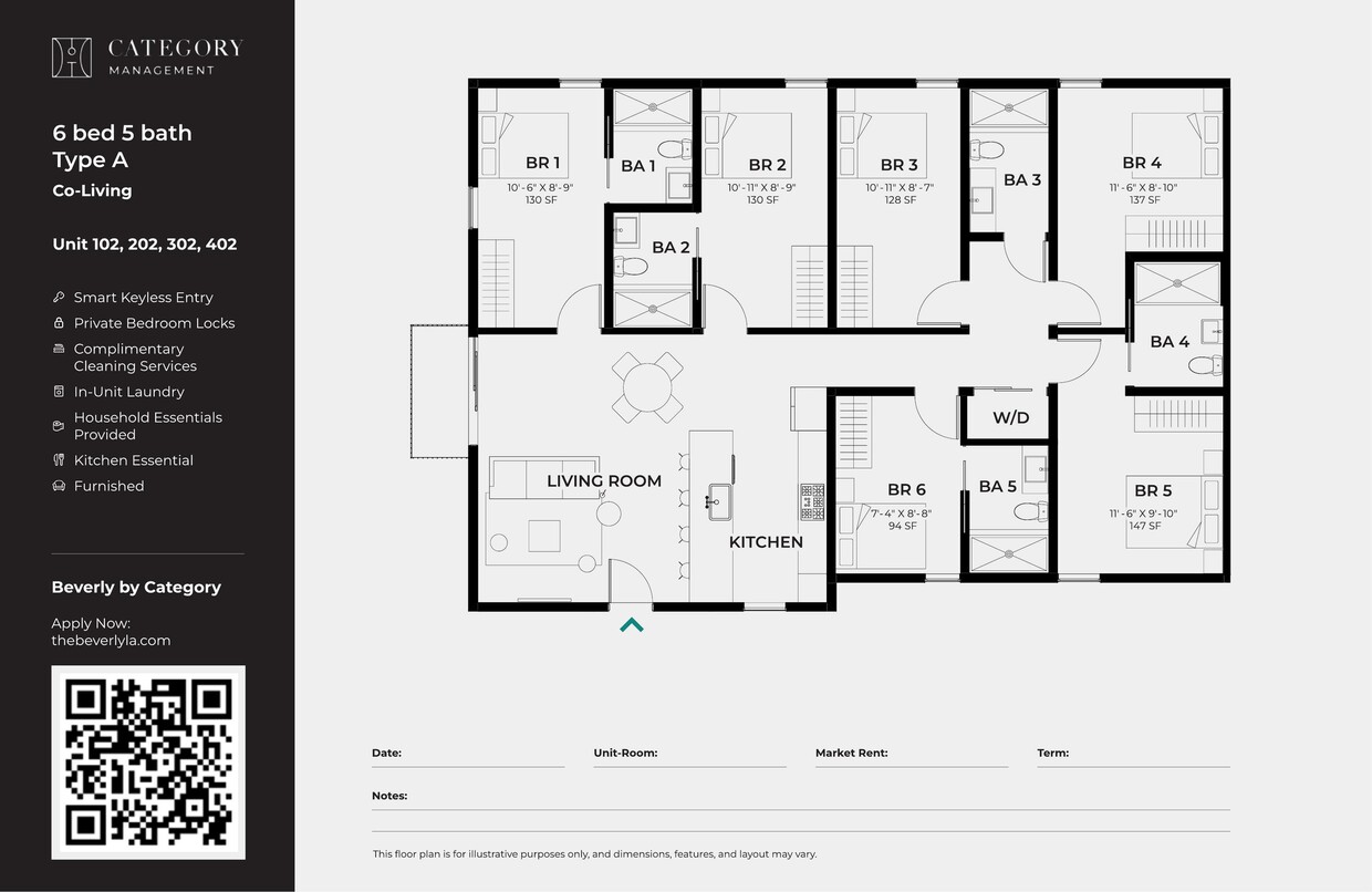 6_bed_5_bath_Type_A - Private Room in Shared 6 Bed 5 Bath (A)