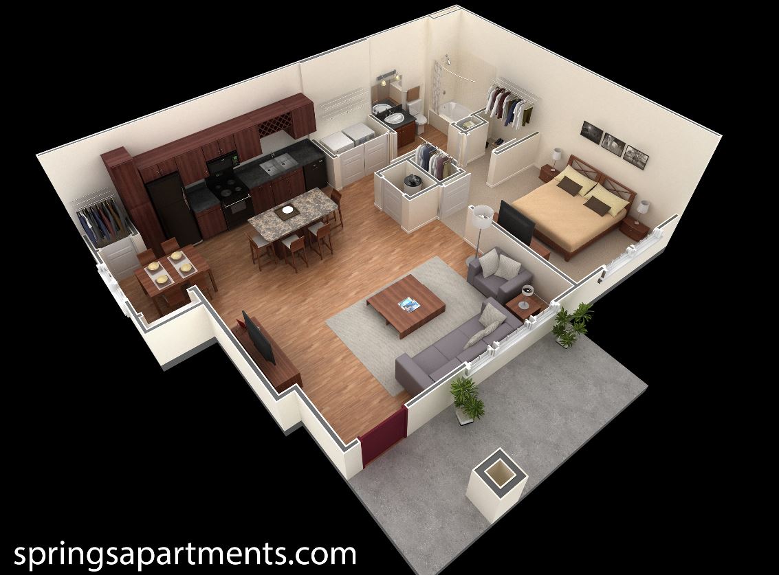 Floor Plan - 1 BR Grand Courtyard