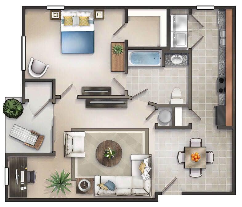 Floor Plan - The York with Balcony