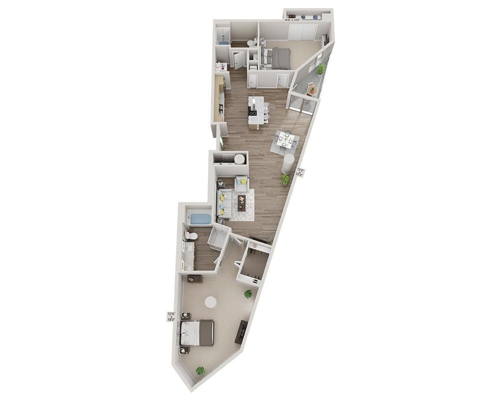 Floor Plan - Two Bedroom B2Y