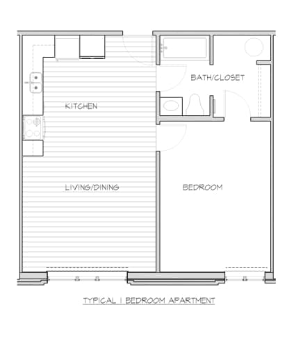 1BR/1BA - 1 Bedroom