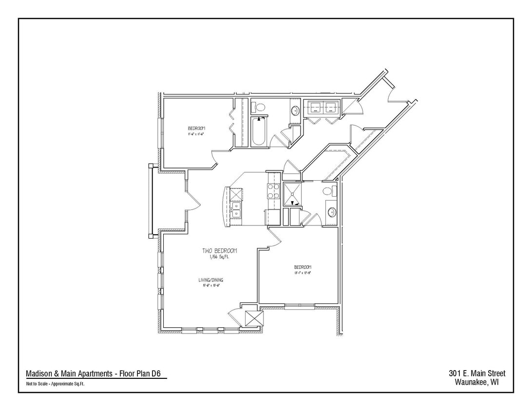 Floor Plan - 2 bedroom/ 2 bathroom - Luxe