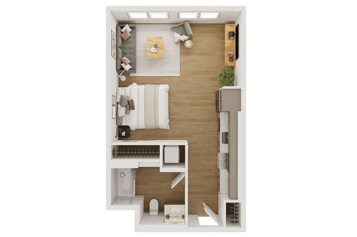 Floor Plan - 0 Bed 1 Bath