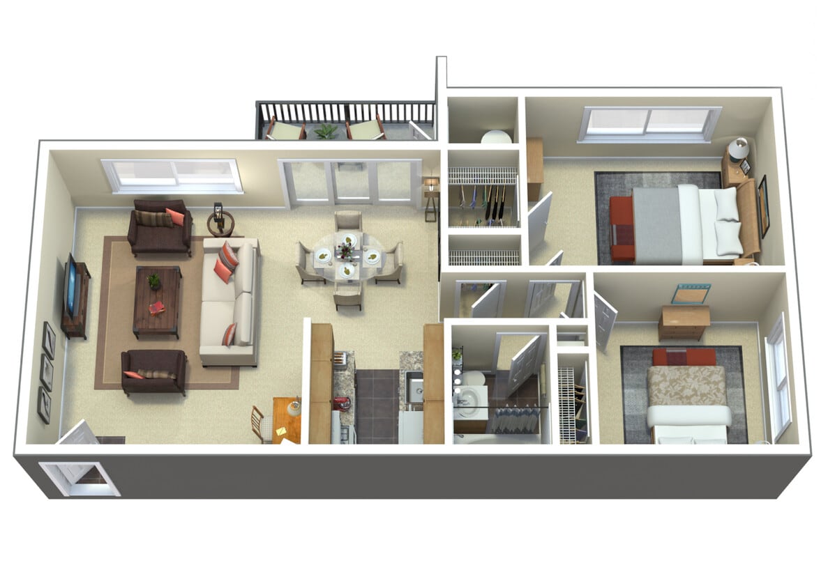 Floor Plan - 2Bedroom   1Bathroom