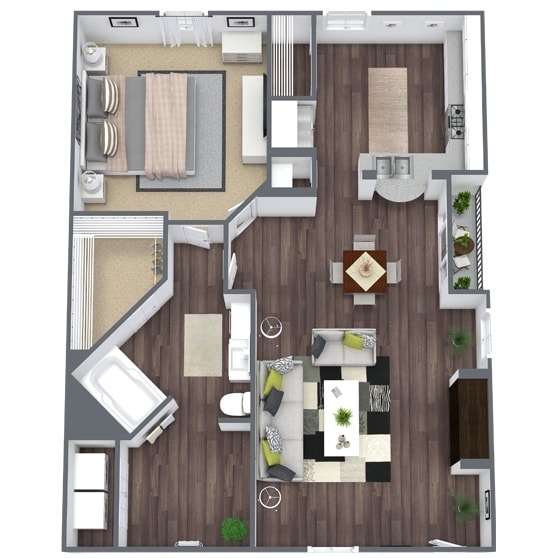 Floor Plan - 1 BEDROOM 1 BATH - A2