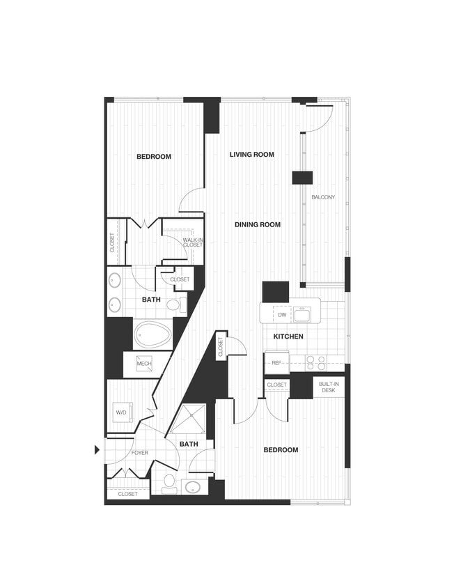 Floor Plan - 2 Bed/2 Bath