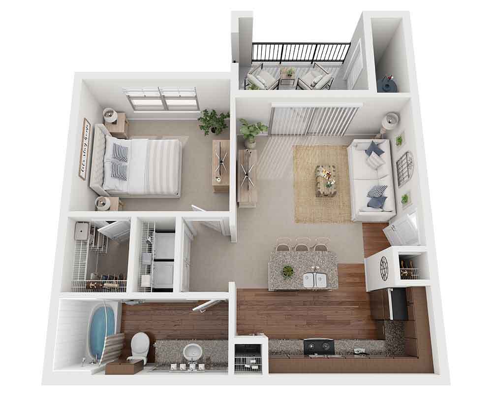 Floor Plan - One Bedroom A1A