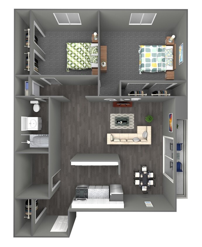 Floor Plan -  2 Bedroom / 1 Bathroom