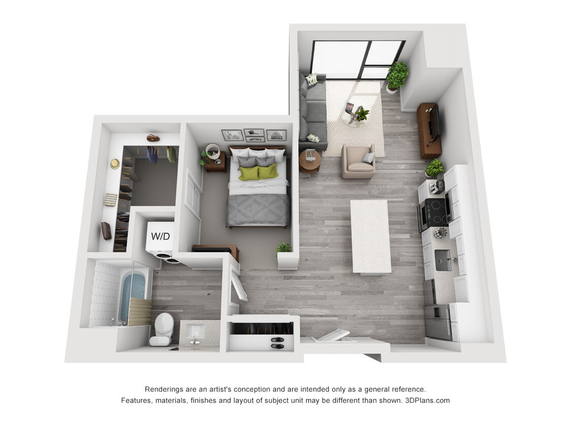 The Glenn - A3 - 0x1 - 1 Beds - 1 Baths - 651 Sq. ft. - A3
