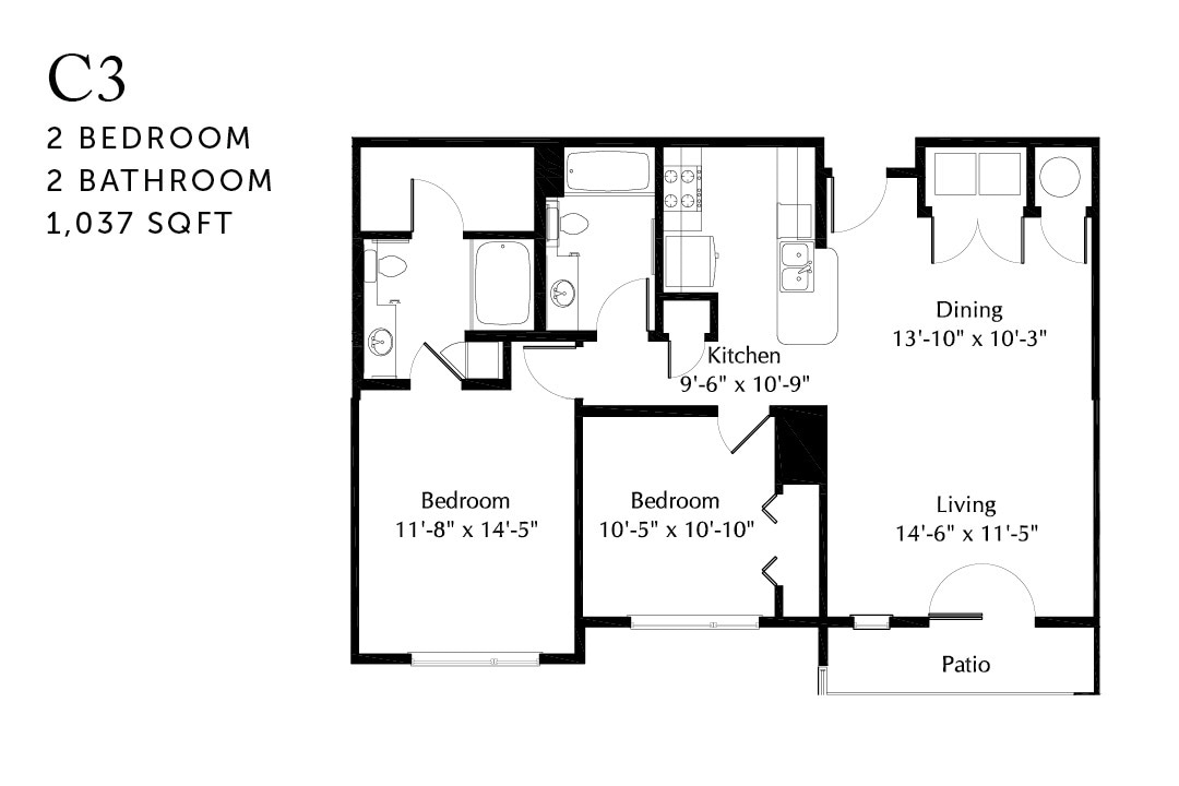 Floor Plan - C3 Two Bedroom