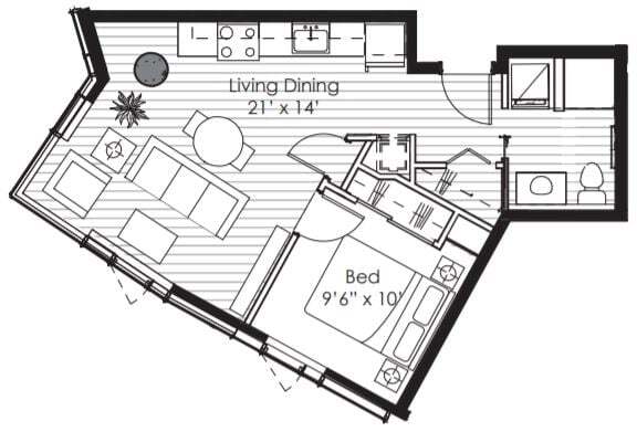 Floor Plan - 1x1 I