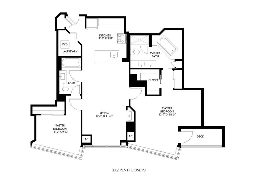 Floor Plan - 2x2 Penthouse P8