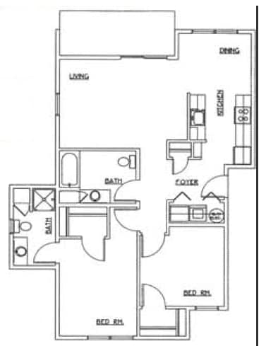 2BR/2BA - HMCR 1005 SQ FT