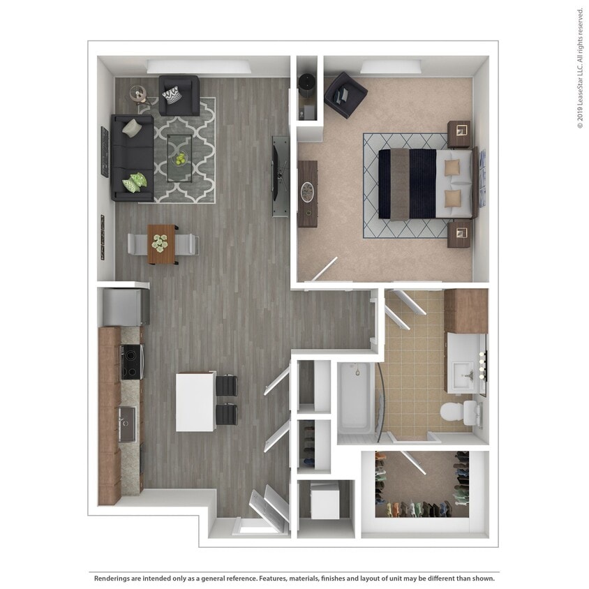 Floor Plan - A02.1 - 1 bed/1 bath