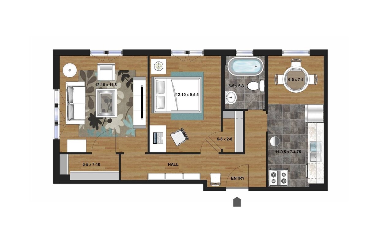 Floor Plan - 1 Bedroom