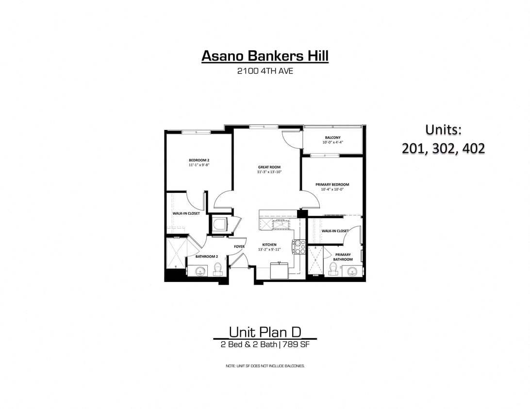 Floor Plan - 2 Bedrooms, 2 Bathrooms