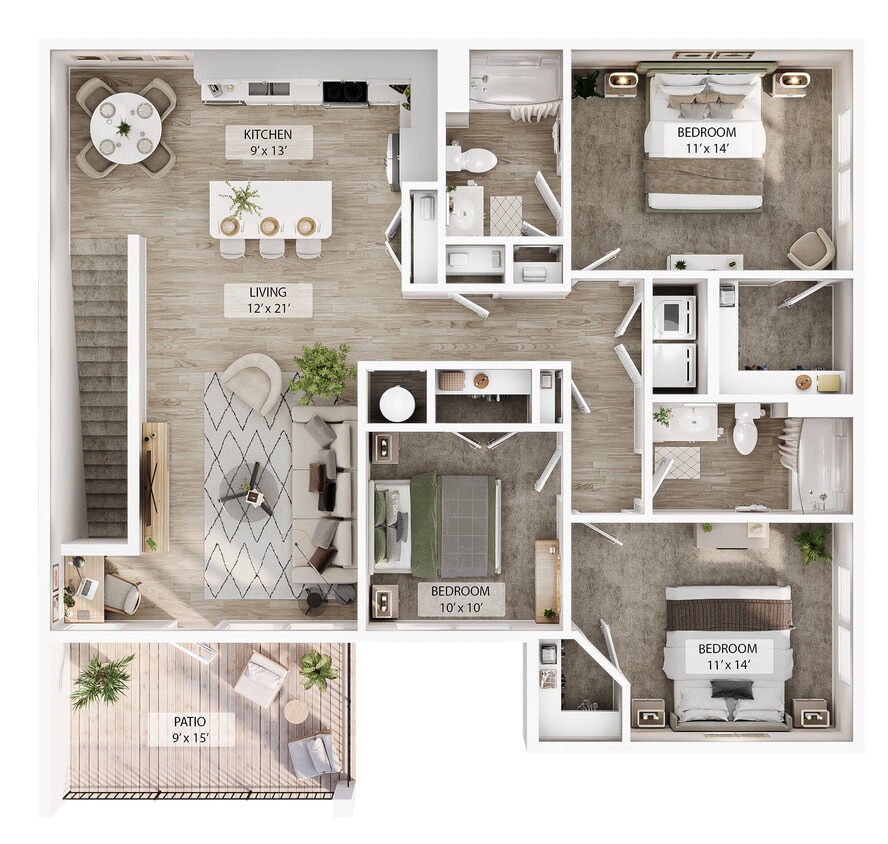 Floor Plan - 3 BR Grand Overlook