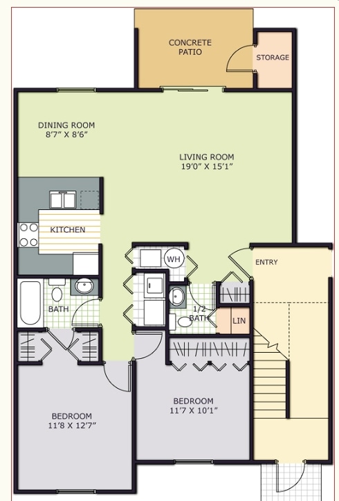 2BR/1.5BA - 2 BD 1.5 Bath