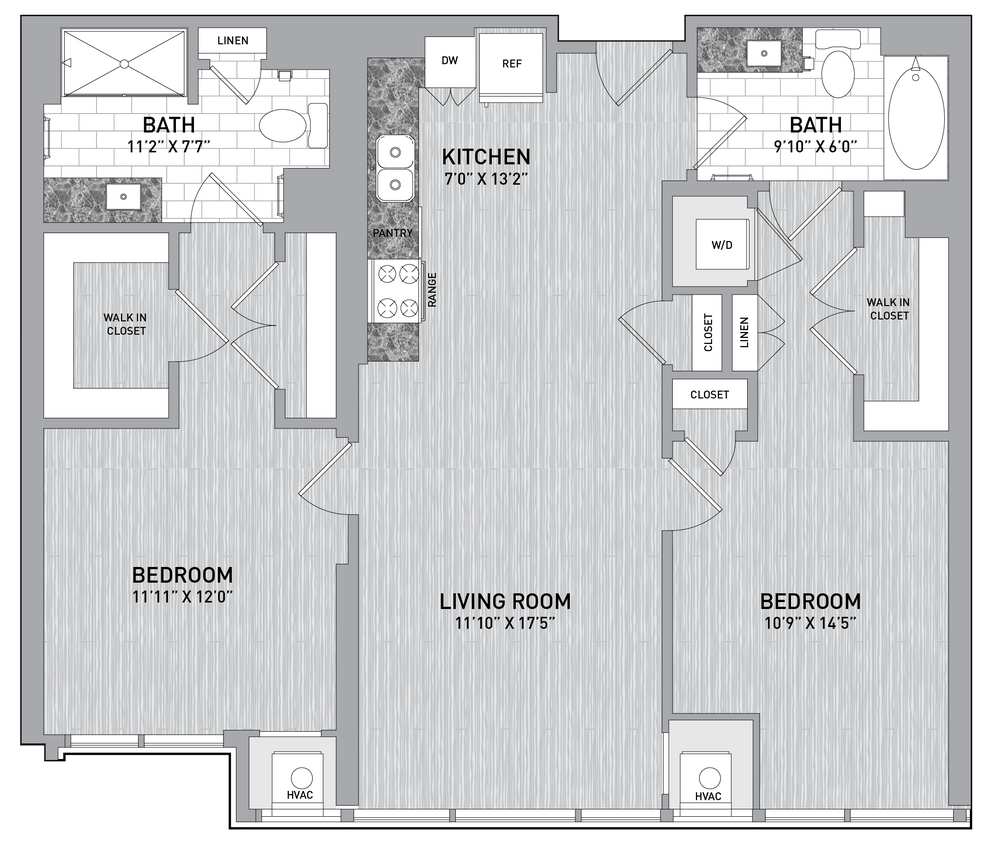 Floor Plan - 18 Stack - 2 Bed 2 Bath-B3.3
