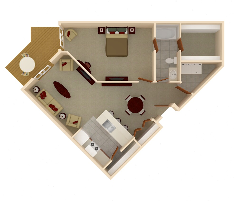Floor Plan - Furnished | 1 Bedroom 1 Bathroom