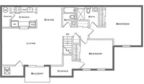 The Redwood II - 2 Bed x 2 Bath - Redwood II