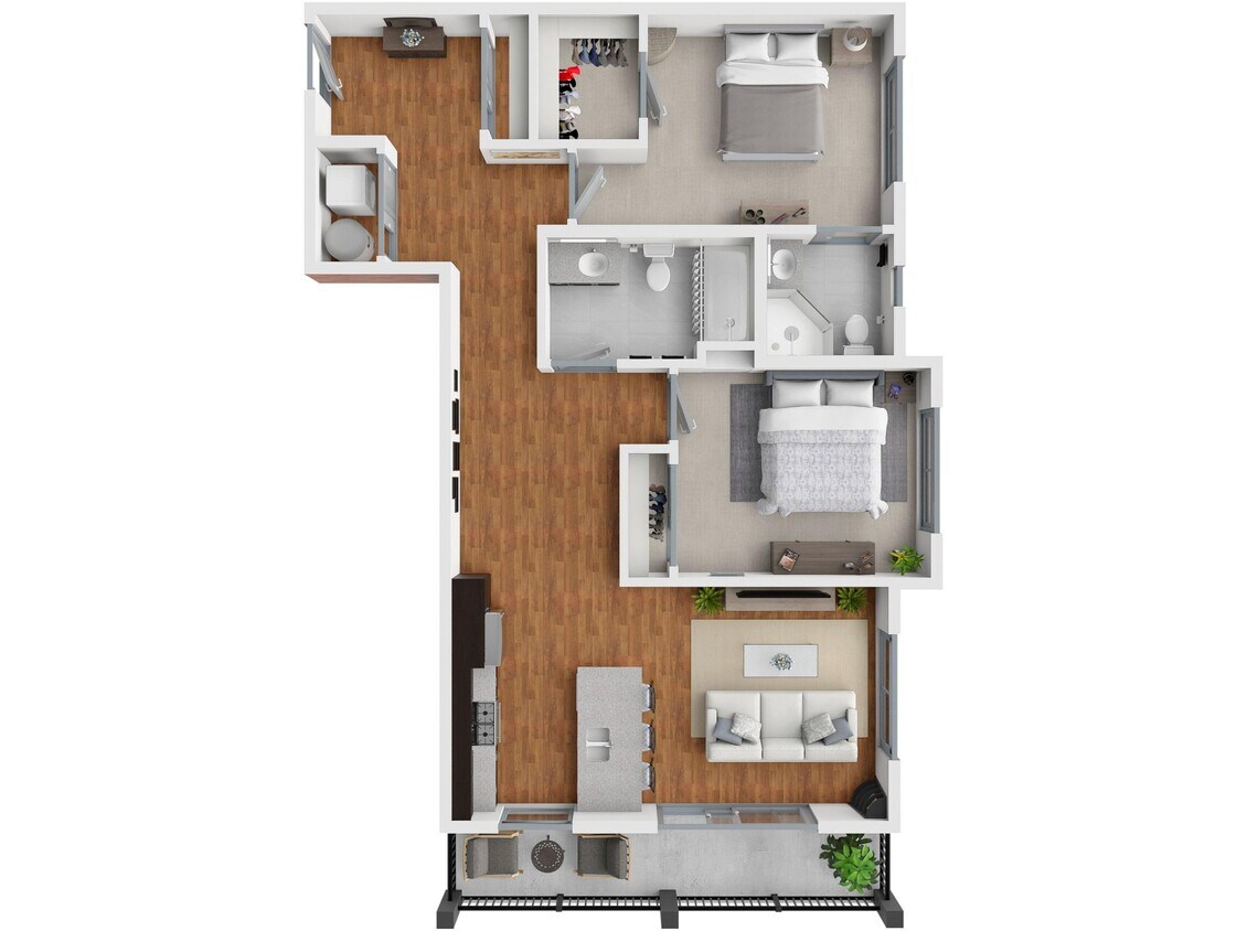 Floor Plan - 2x2c