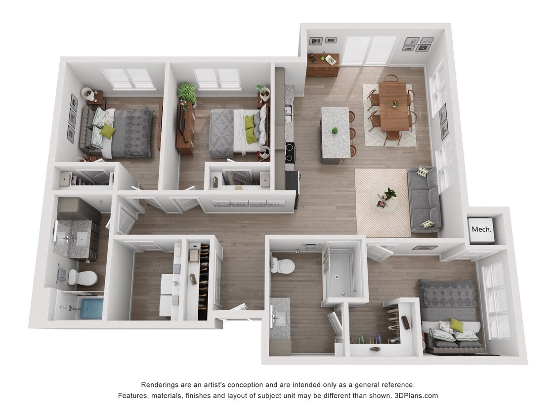Floor Plan - 3 Bedroom A - 80