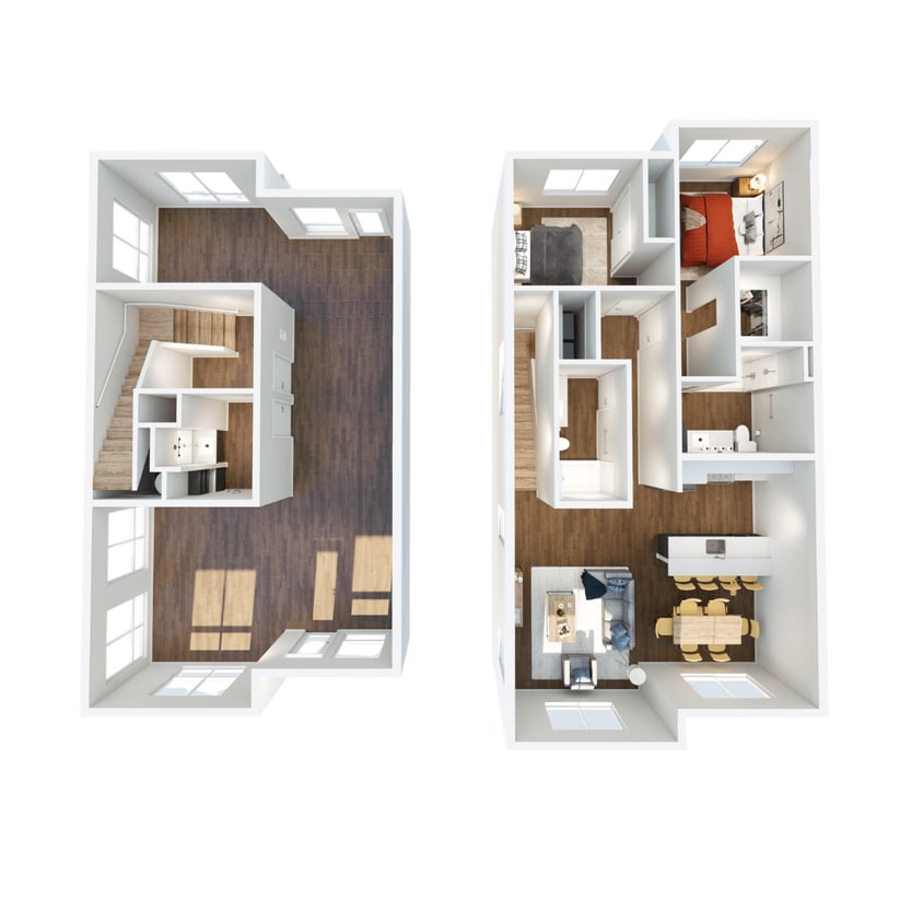 Floor Plan - 2x2.5 Live Work Townhome + Den