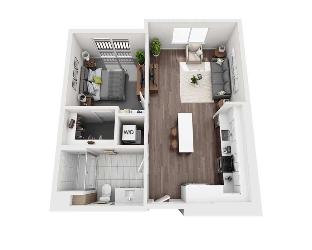 Floor Plan - One Bedroom A1B