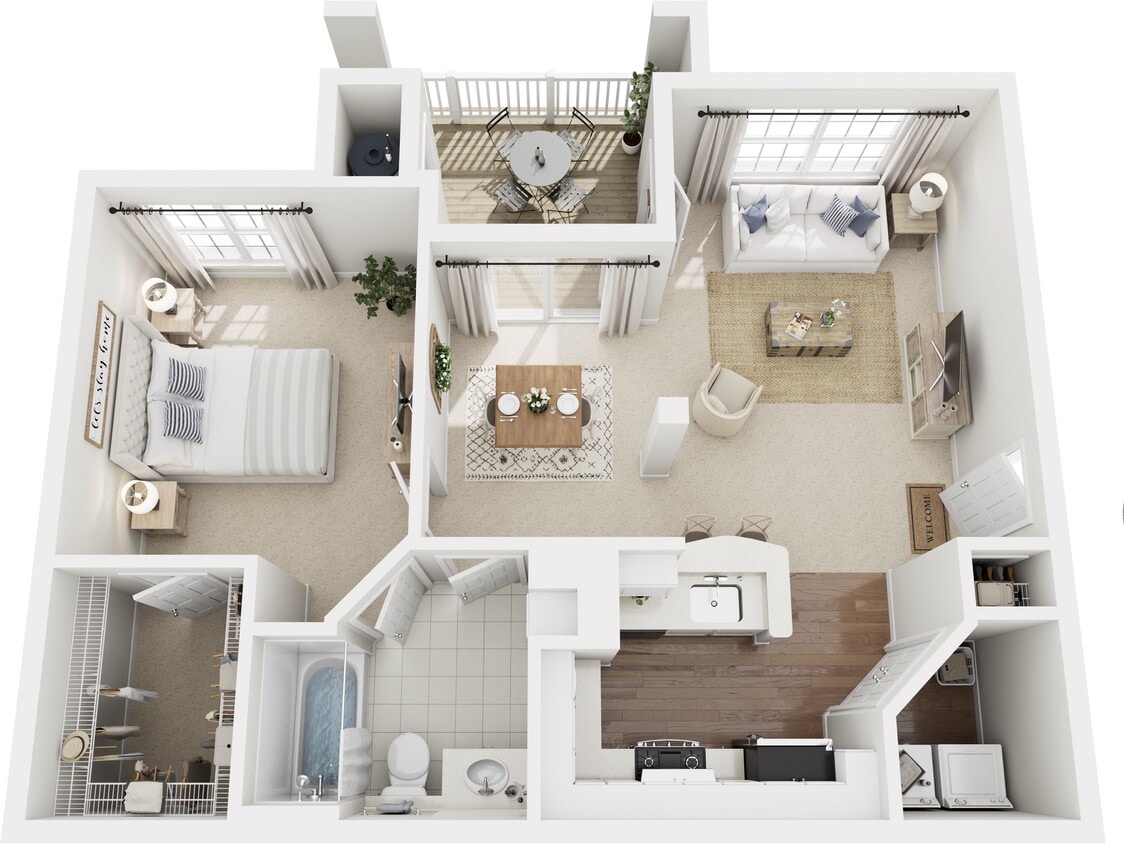 Floor Plan - A1: 1 Bed 1 Bath