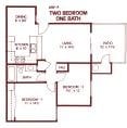 Floor Plan - 2 Bedroom,1 Bath (Upstairs)