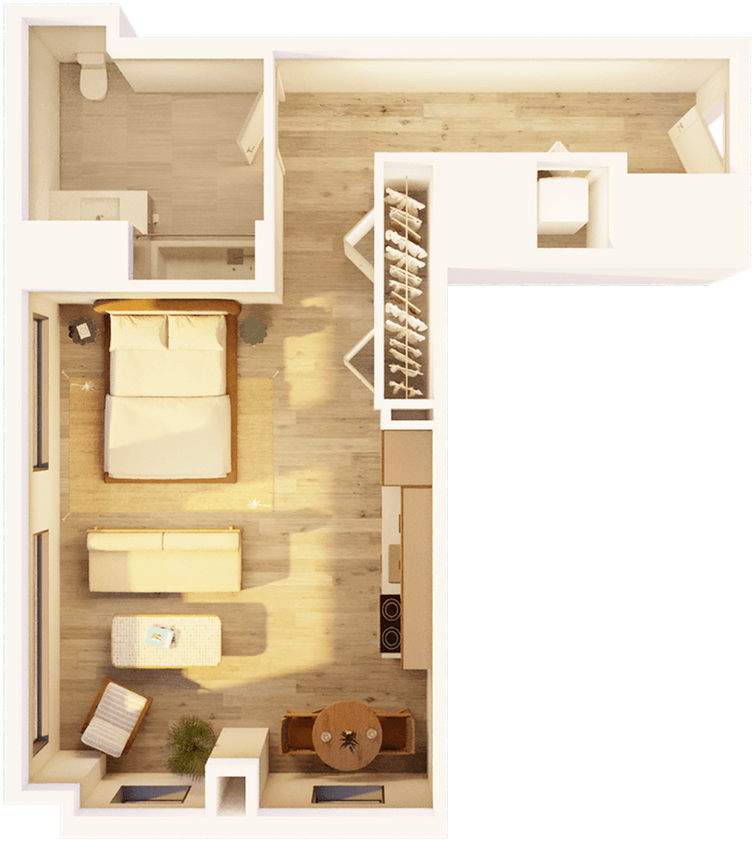 Floor Plan - West Studio Corner B