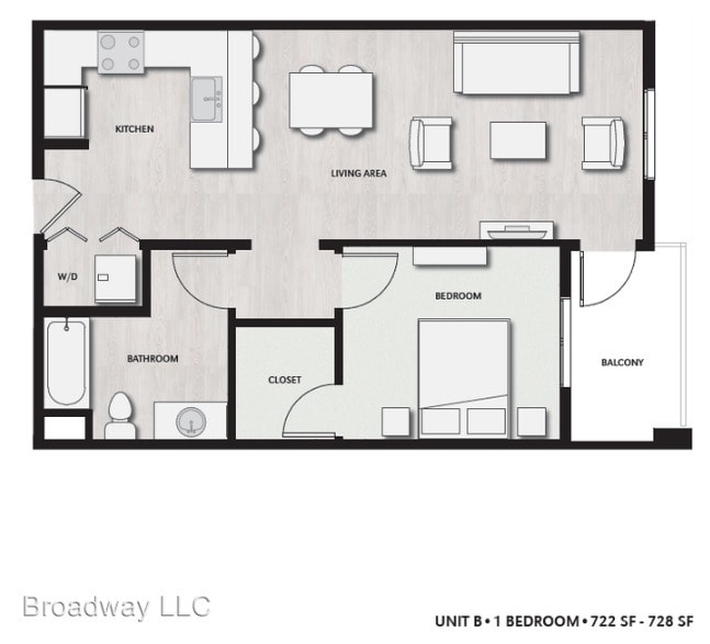 Floor Plan - 982 Broadway #307 UNFURNISHED