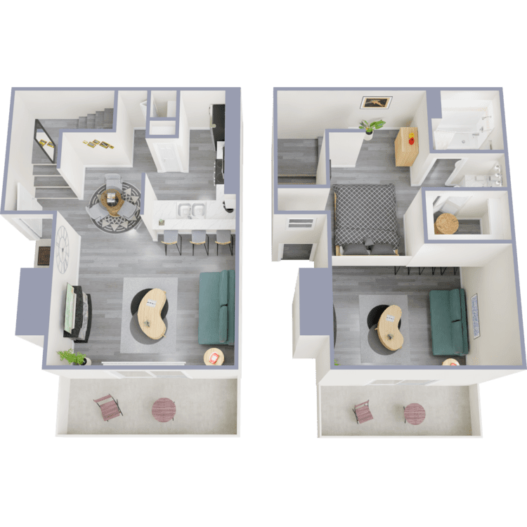 Floor Plan - 1 Bed 1 Bath B