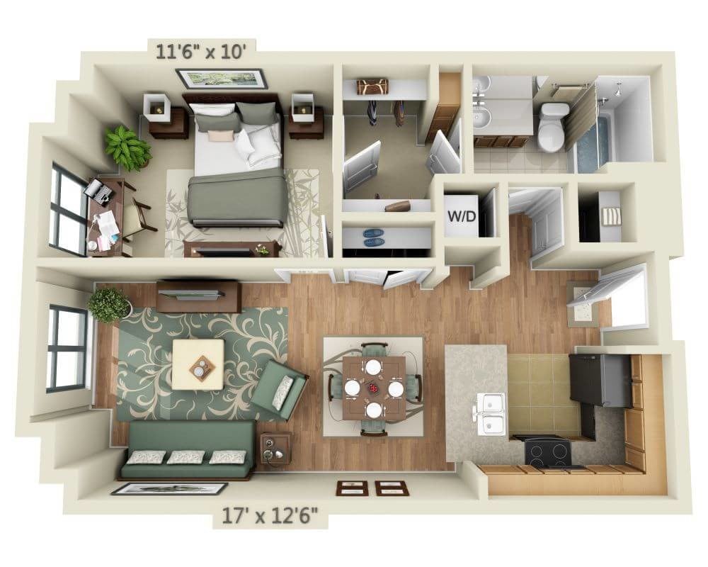 Floor Plan - 1 BEDROOM FLAT (A1L)