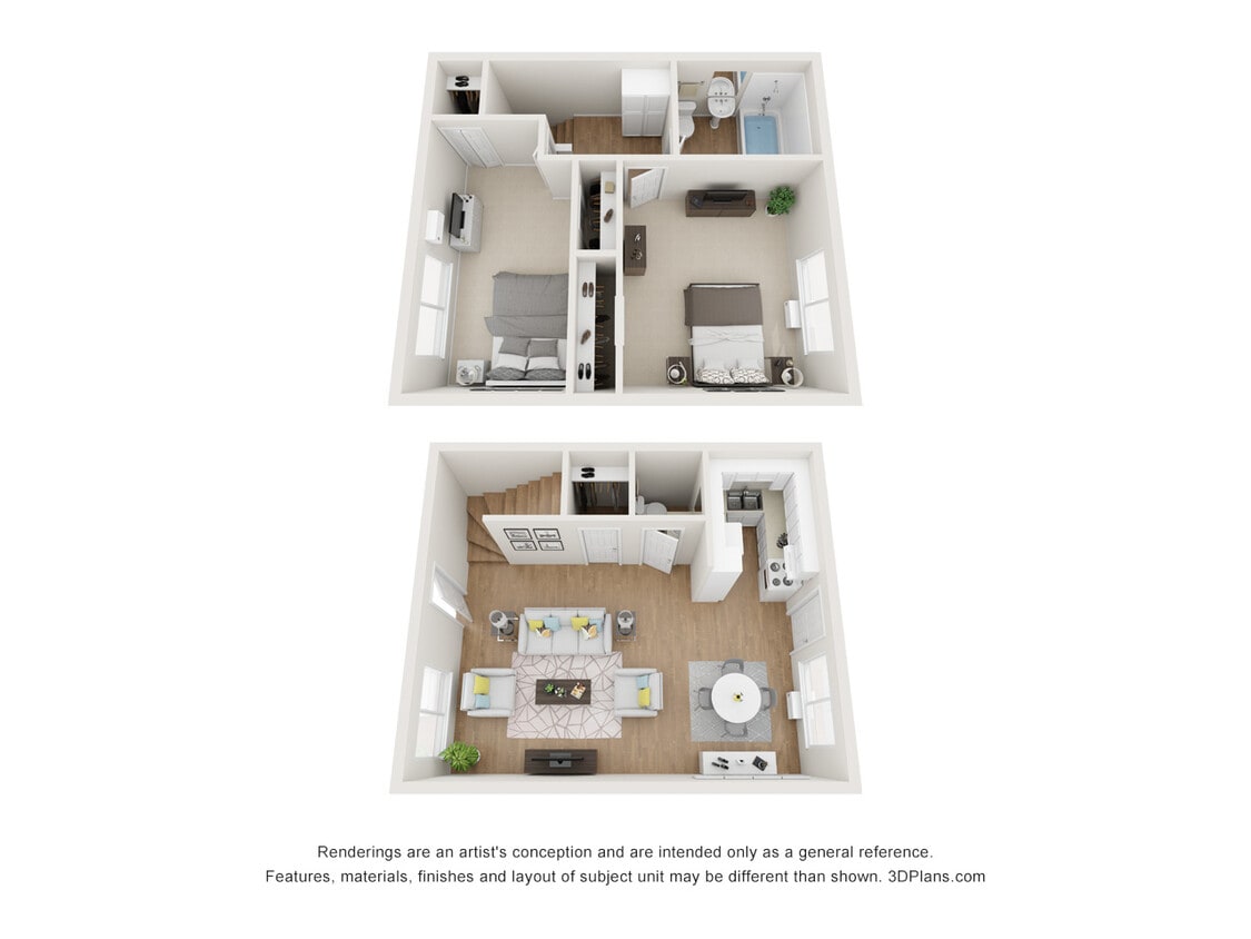 3-D - 2 Bed 1.5 Bath Townhome