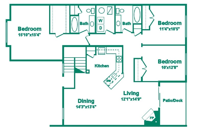 Floor Plan - Three Bedroom Style A