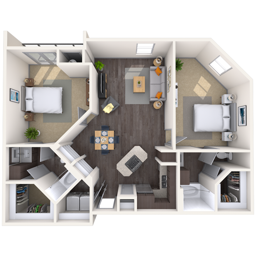 Floor Plan - Traditional 2x2 914-962 SF