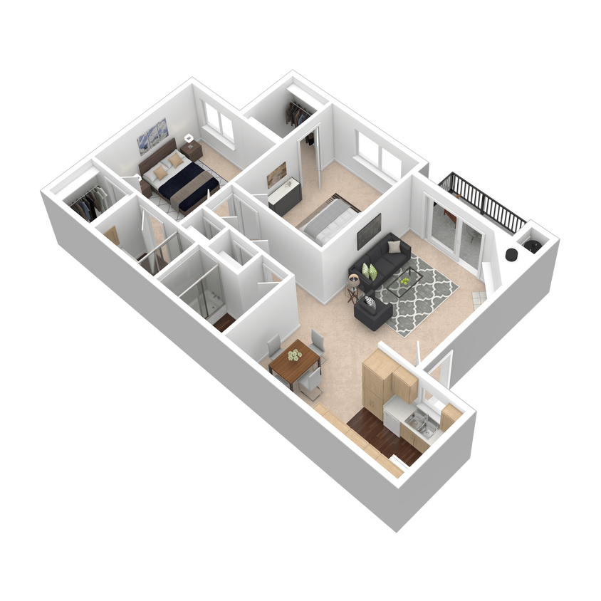 Floor Plan - Two Bedroom-Two Bath (C)