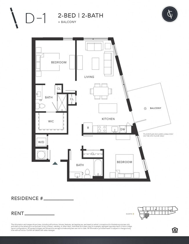 Floor Plan - Two Bedroom - D1