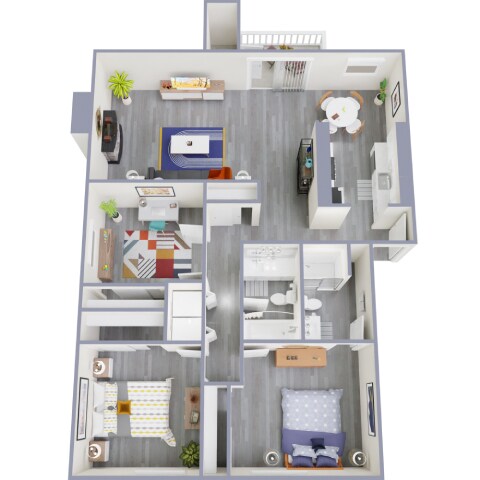 Floor Plan - 3 Bed 2 Bath B