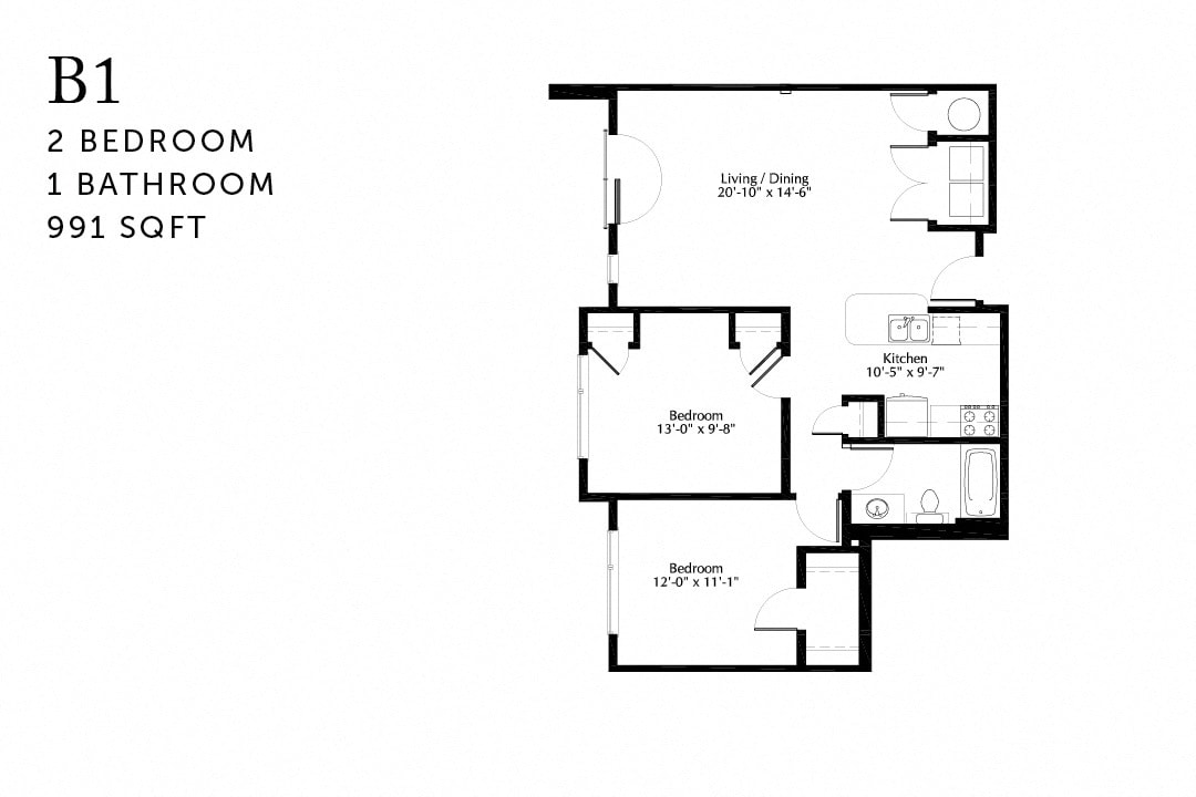 Floor Plan - B1 Two Bedroom