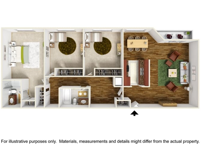 Floor Plan - 3 Bedroom 2 Bath