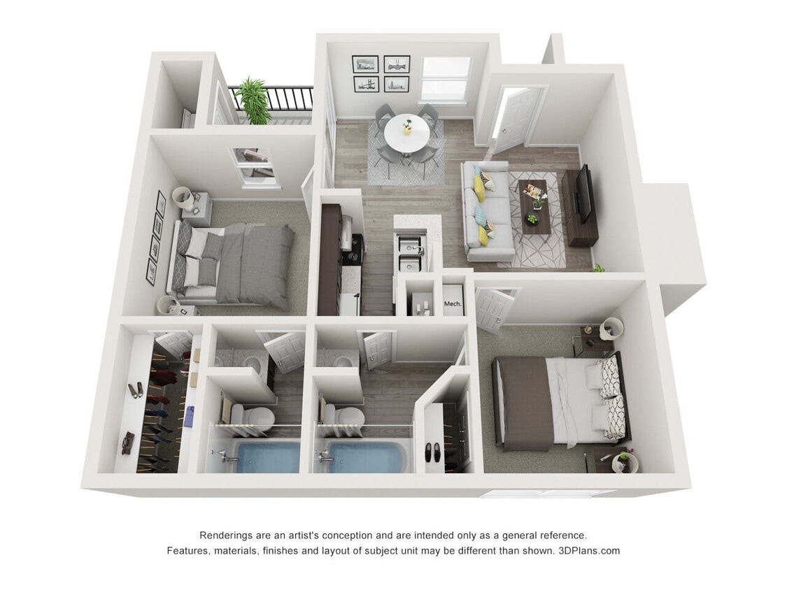 Floor Plan - 2 Bed 2 Bath